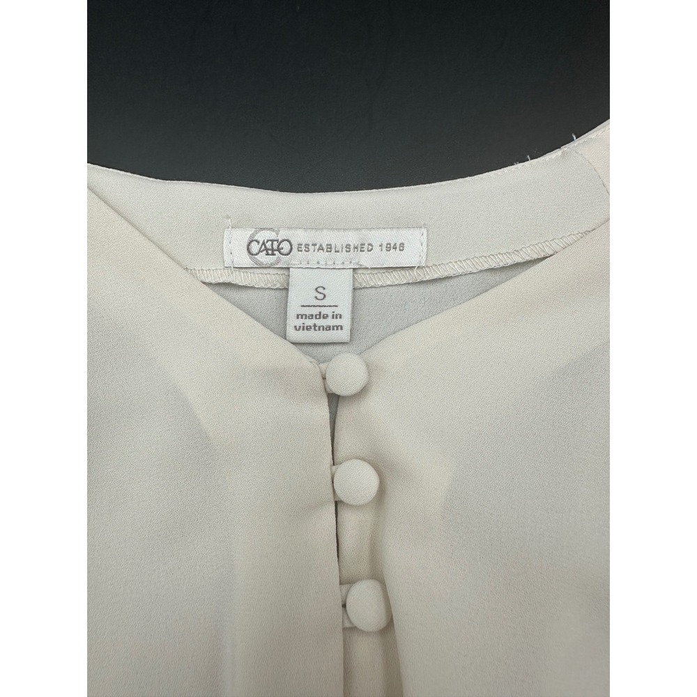 Cato EST 1946 Womens Blouse Size Small V‎ Neck Long Sleeve Button Up Casual - Picture 4 of 11